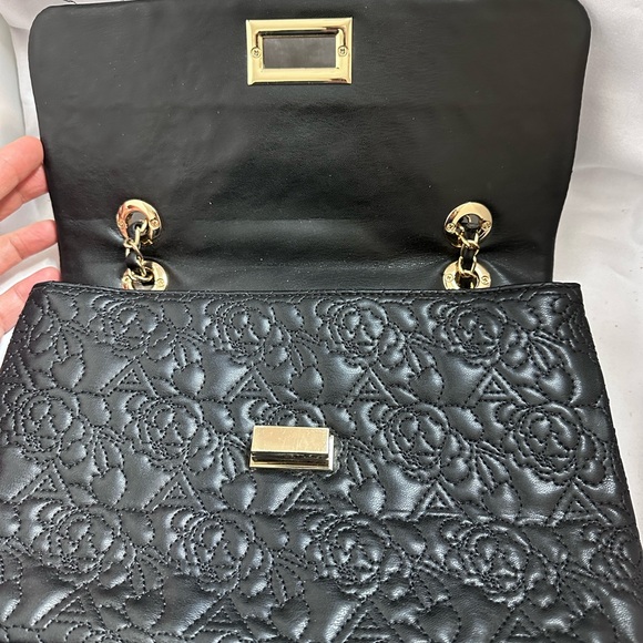 Aldo Black Quilted Shoulder Bag with Gold Chain - Picture 8 of 13
